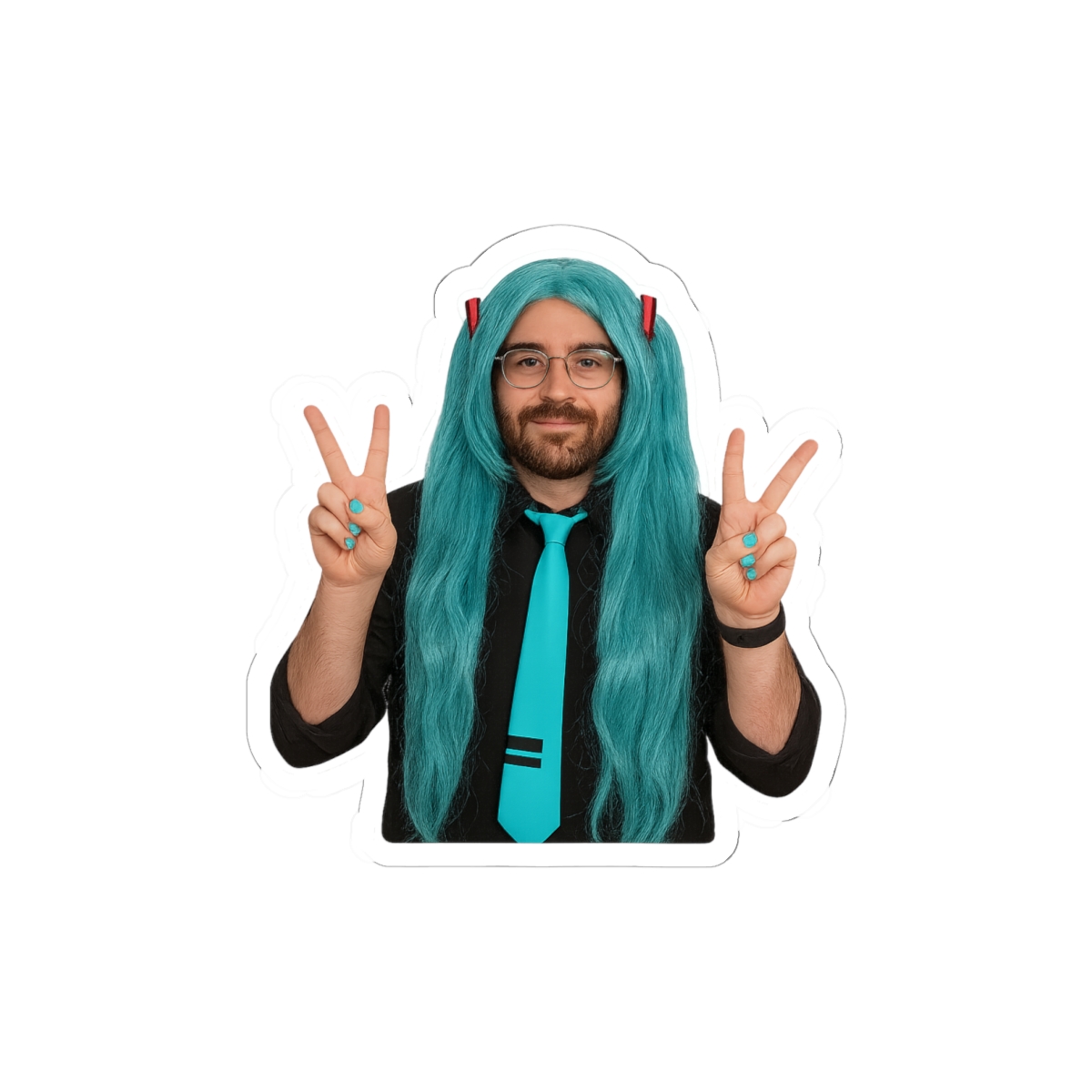 Hatsunabi HasanAbi Hatsune Miku Crossover Sticker | Cute Vinyl Decal