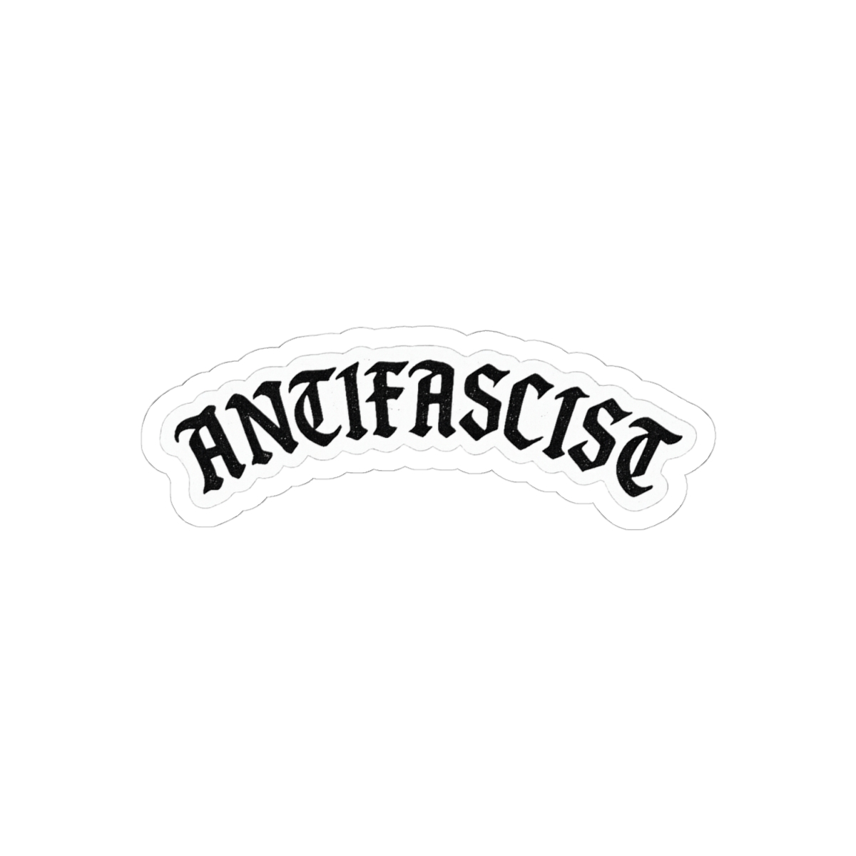 Antifascist Gothic Text Sticker | Bold Vinyl Decal - alternate angle 1, merchandise