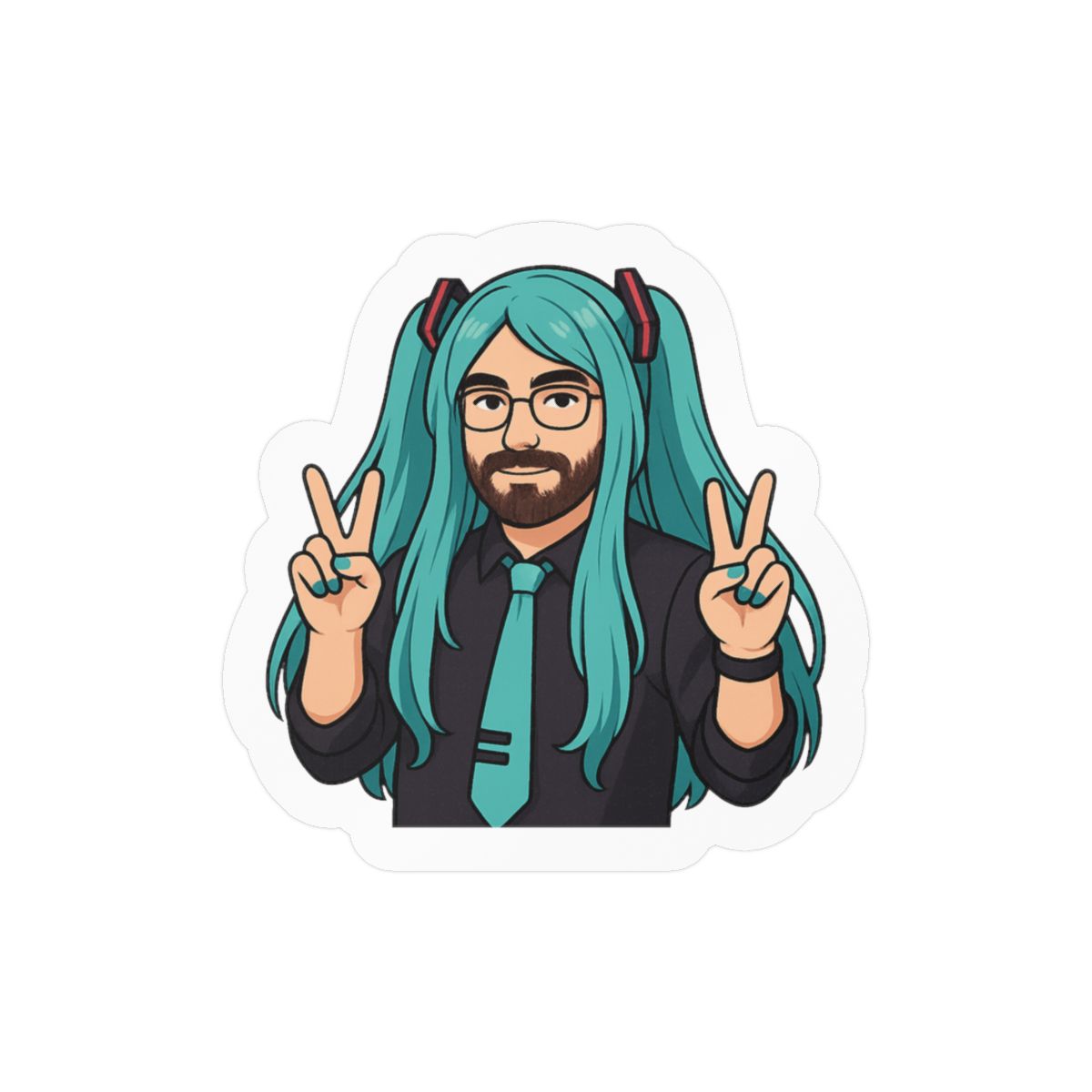 Hatsunabi HasanAbi Hatsune Miku Crossover Sticker | Cute Vinyl Decal