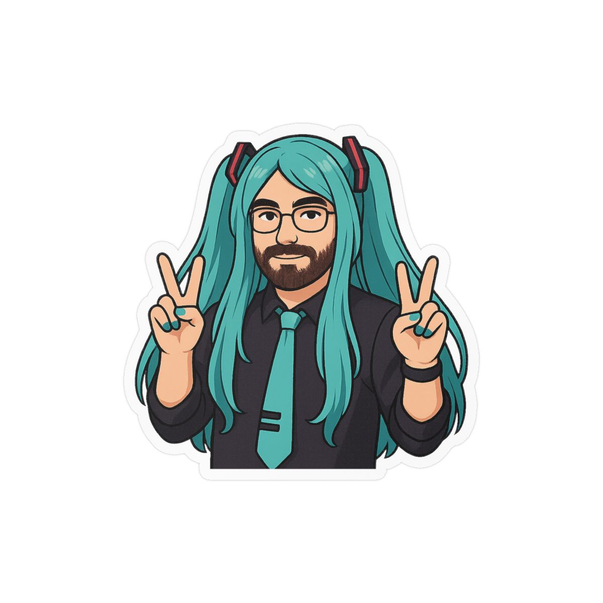 Hatsunabi HasanAbi Hatsune Miku Crossover Sticker | Cute Vinyl Decal