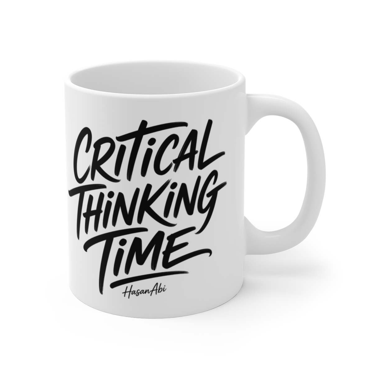 HasanAbi "CRITICAL THINKING TIME" White Mug